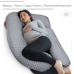 Maternity Body Pillow in Grey Stars
